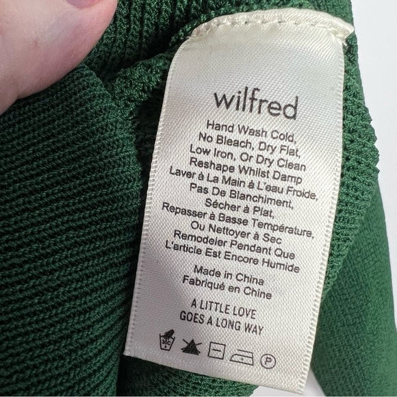 Aritzia Wilfred Livvie Crewneck Oversized Green Sweater size M - Picture 5 of 6